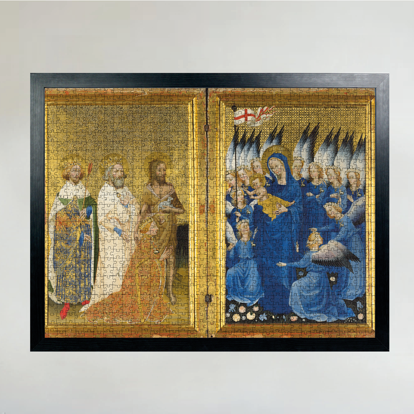 Richard II presented to the Virgin and Child by his Patron Saint John the Baptist and Saints Edward and Edmund ('The Wilton Diptych') - National Gallery 1000 Piece Jigsaw Puzzle