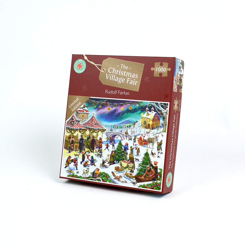 Christmas Village Fair - Festive Jigsaw Puzzle by Rudolf Farkas