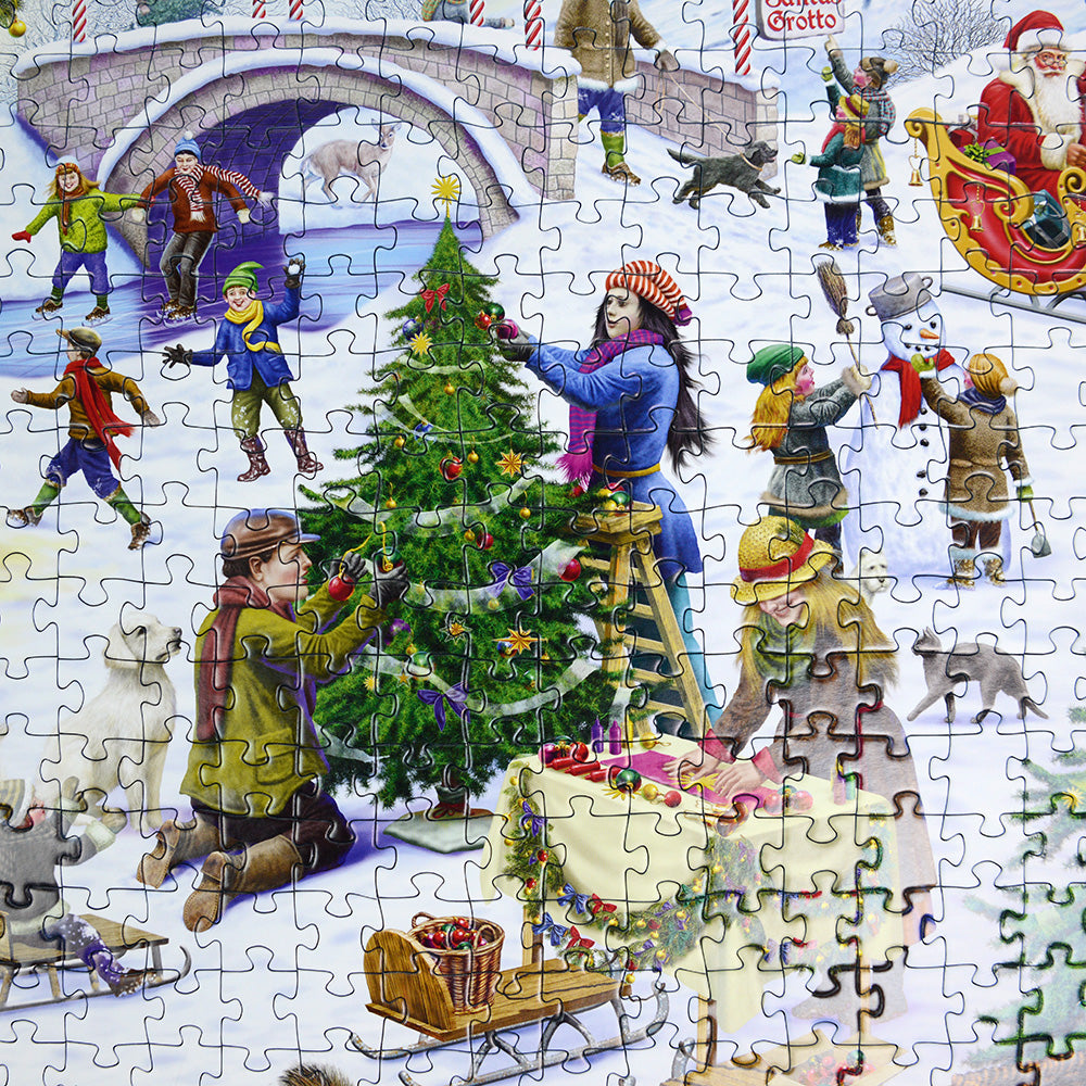 Christmas Village Fair - Festive Jigsaw Puzzle by Rudolf Farkas