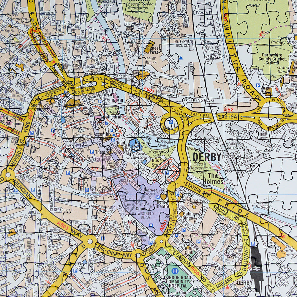 A to Z Map of  Derby 1000 Piece Jigsaw