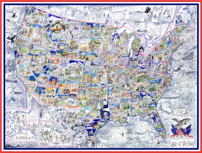 USA Map - Tim Bulmer 1000 Piece Jigsaw Puzzle