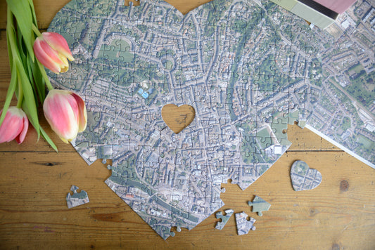 Hometown Heart Shaped UK Map Jigsaw Puzzle