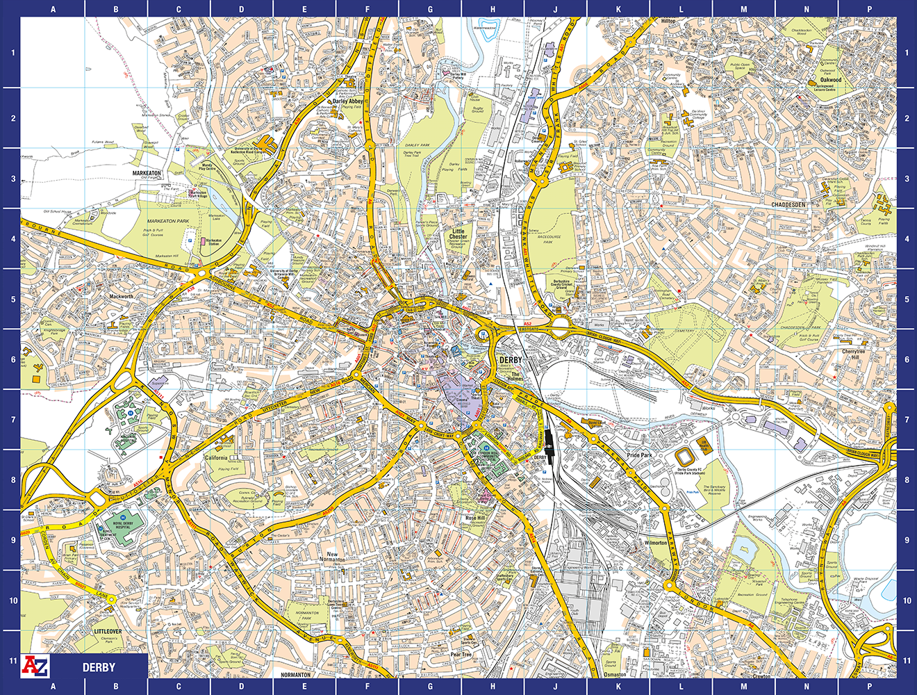 A to Z Map of  Derby 1000 Piece Jigsaw