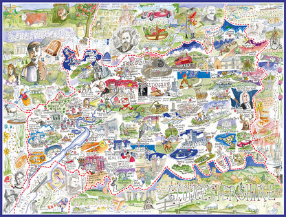 Map of Gloucestershire - Tim Bulmer 1000 Piece Jigsaw Puzzle