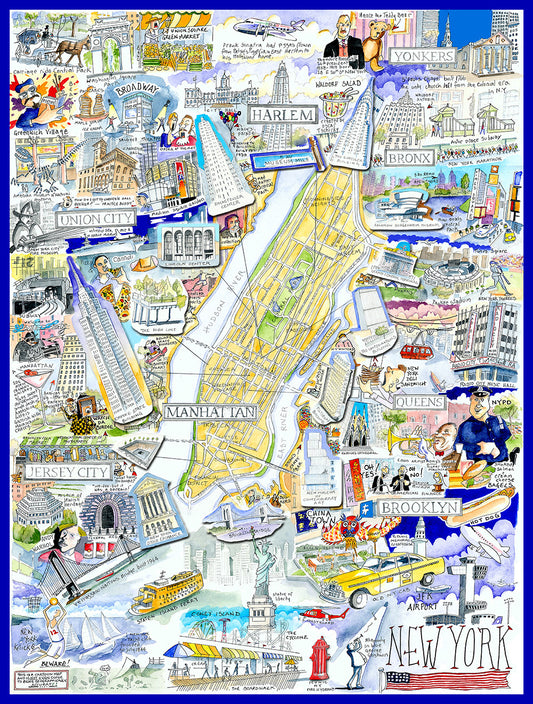 Map of New York City - Tim Bulmer 1000 Piece Jigsaw Puzzle