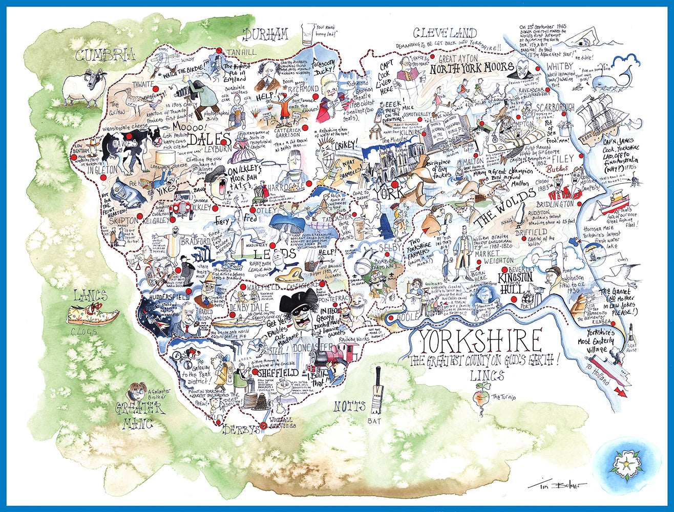 Map of Yorkshire - Tim Bulmer 1000 Piece Jigsaw Puzzle