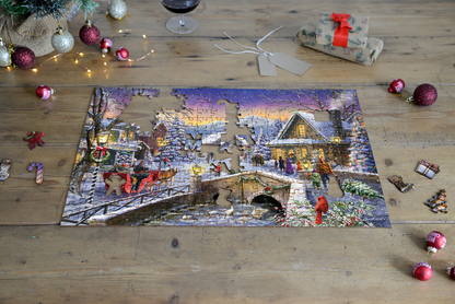 Christmas Village Glow  -  300 Piece Wooden Jigsaw Puzzle