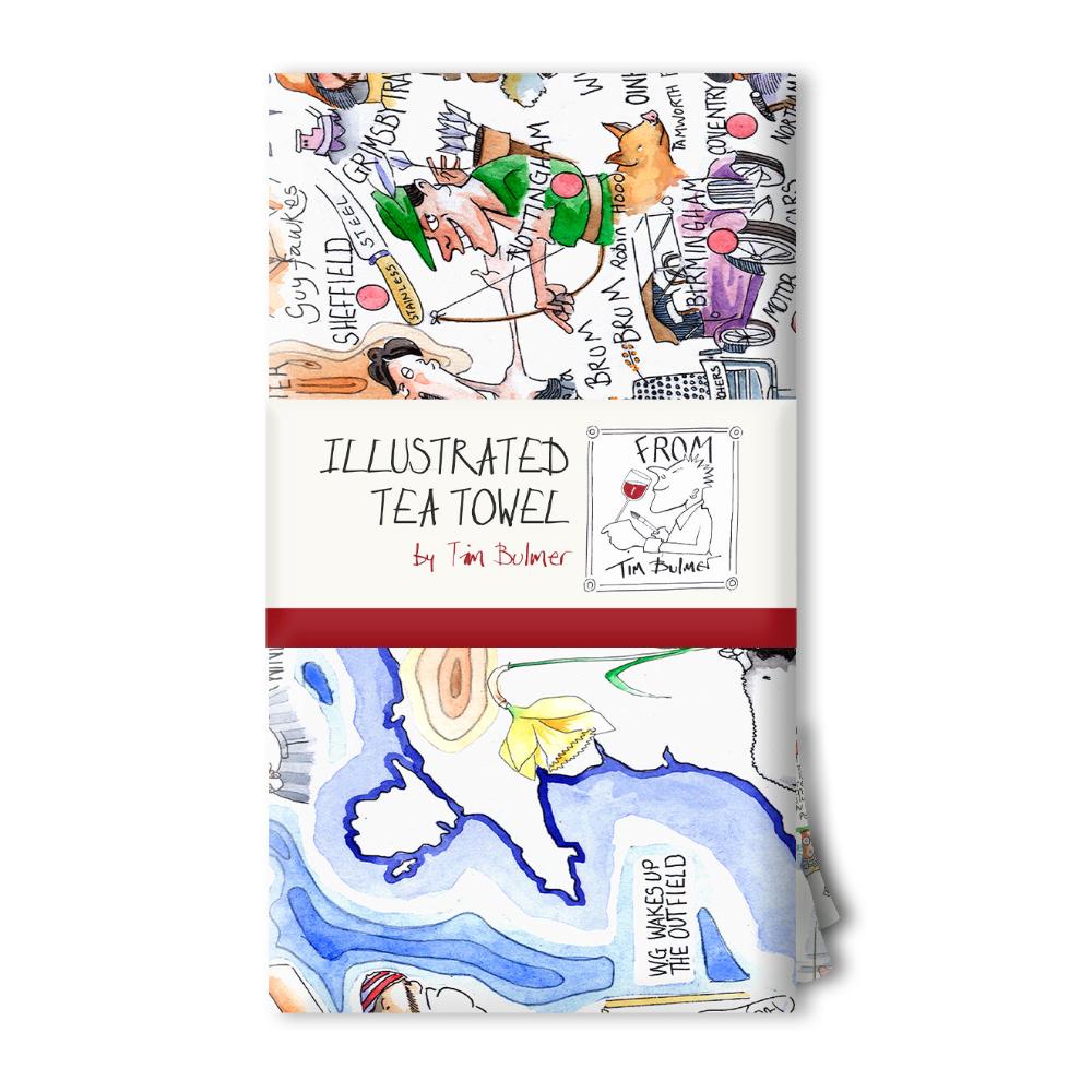 Tim Bulmer's England Map Jigsaw & Tea Towel Gift Bundle